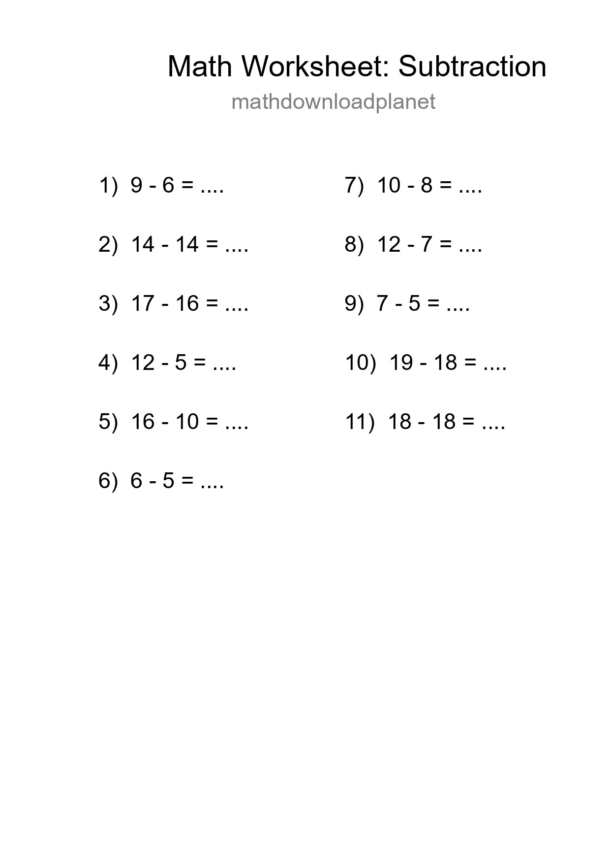 Free 11 Subtraction Math Worksheet For Grade 2 With Answers - Part 294