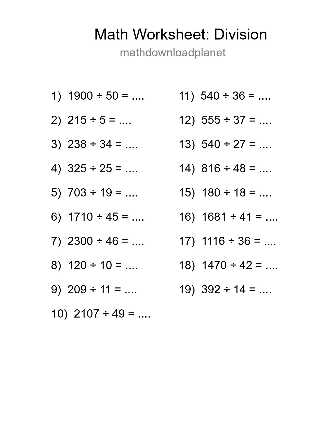 Free 19 Division Math Worksheet For Grade 2 With Answers - Part 81