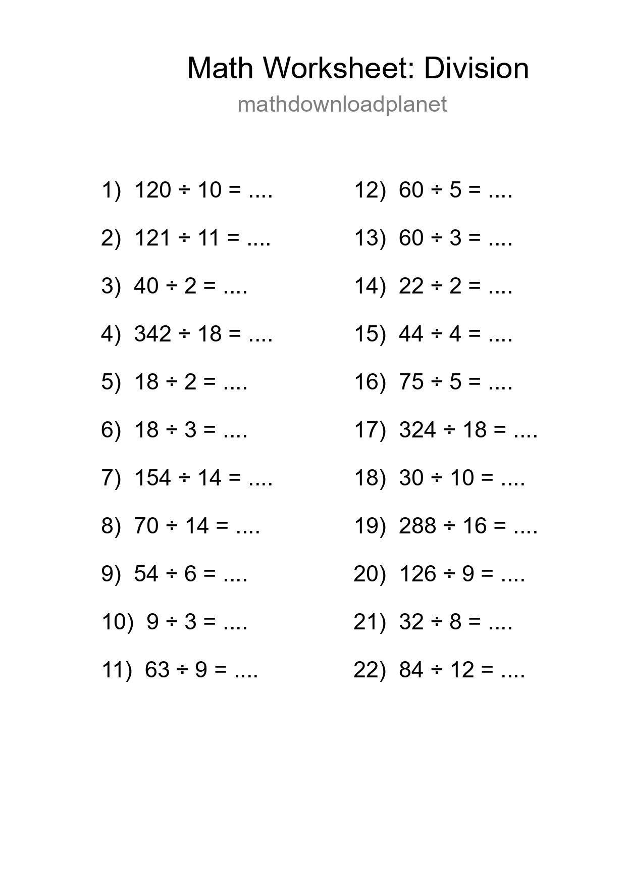 Free 22 Division Math Worksheet For Grade 2 - Part 37