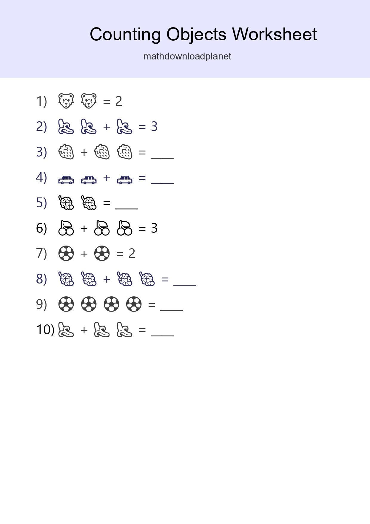 Free Counting Objects Worksheet For Pre-K - Part 245