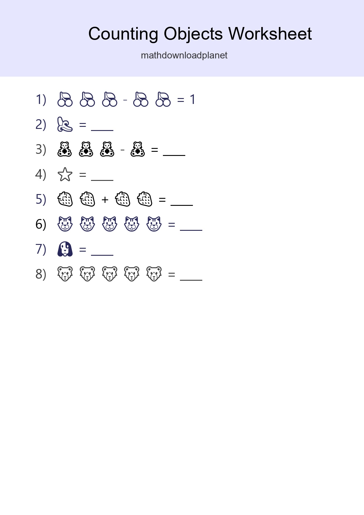 Free Counting Objects Worksheet For Pre-K - Part 267