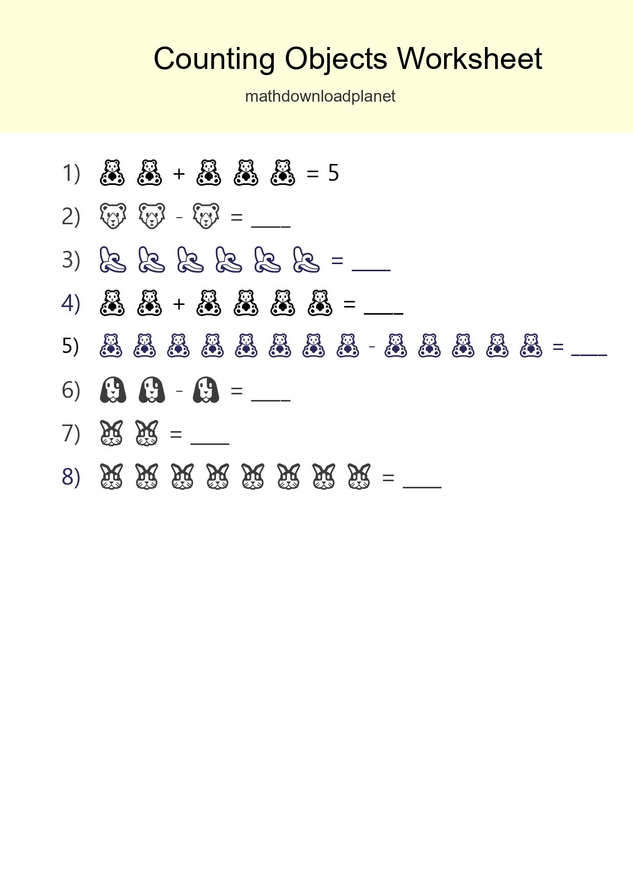 Kindergarten Count The Objects Worksheet - Part 157