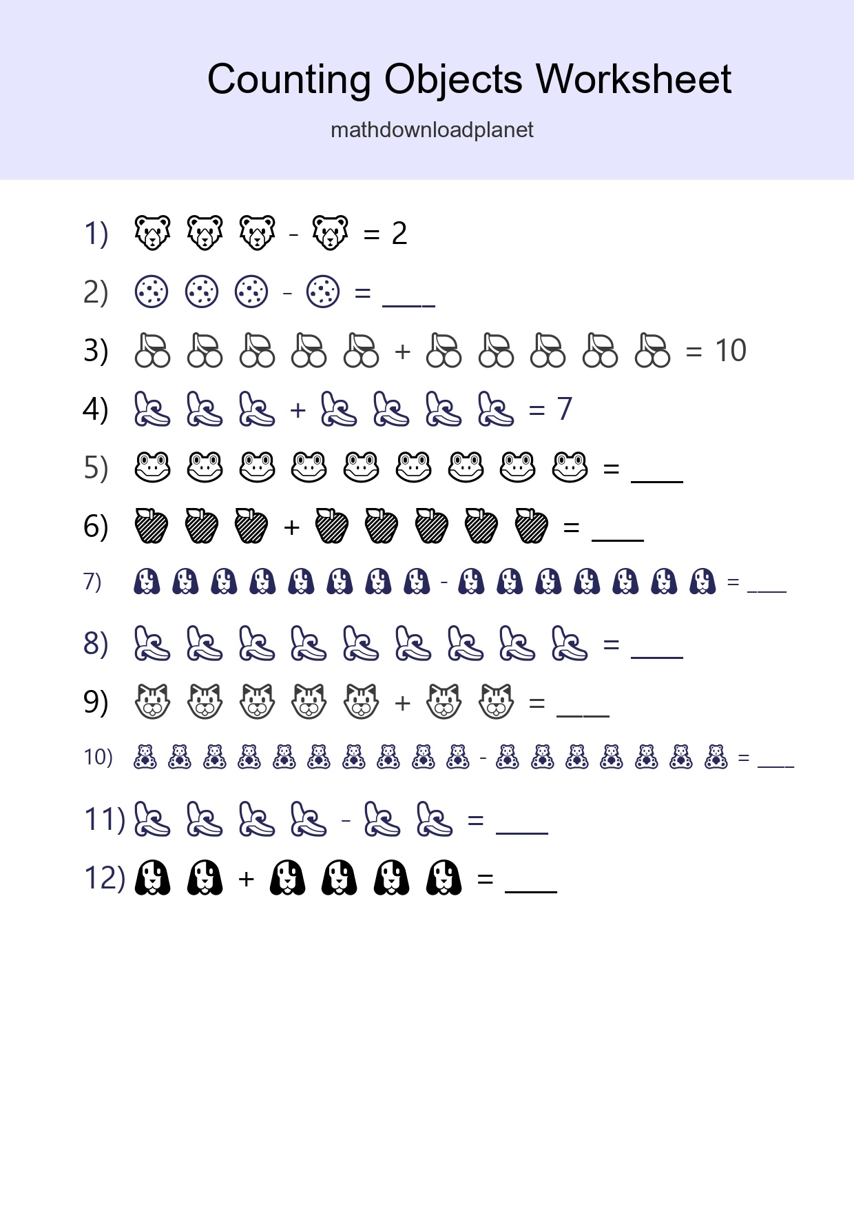 Kindergarten Count The Objects Worksheet - Part 289