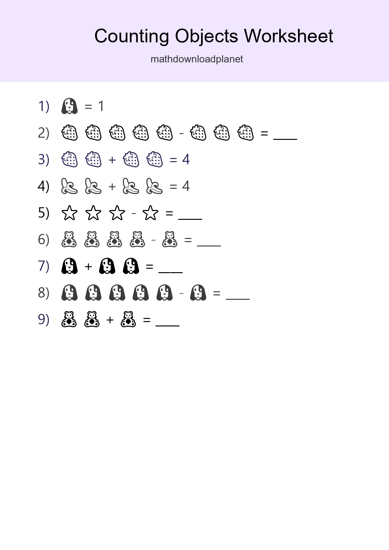 Pre-K Count The Objects Worksheet - Part 212