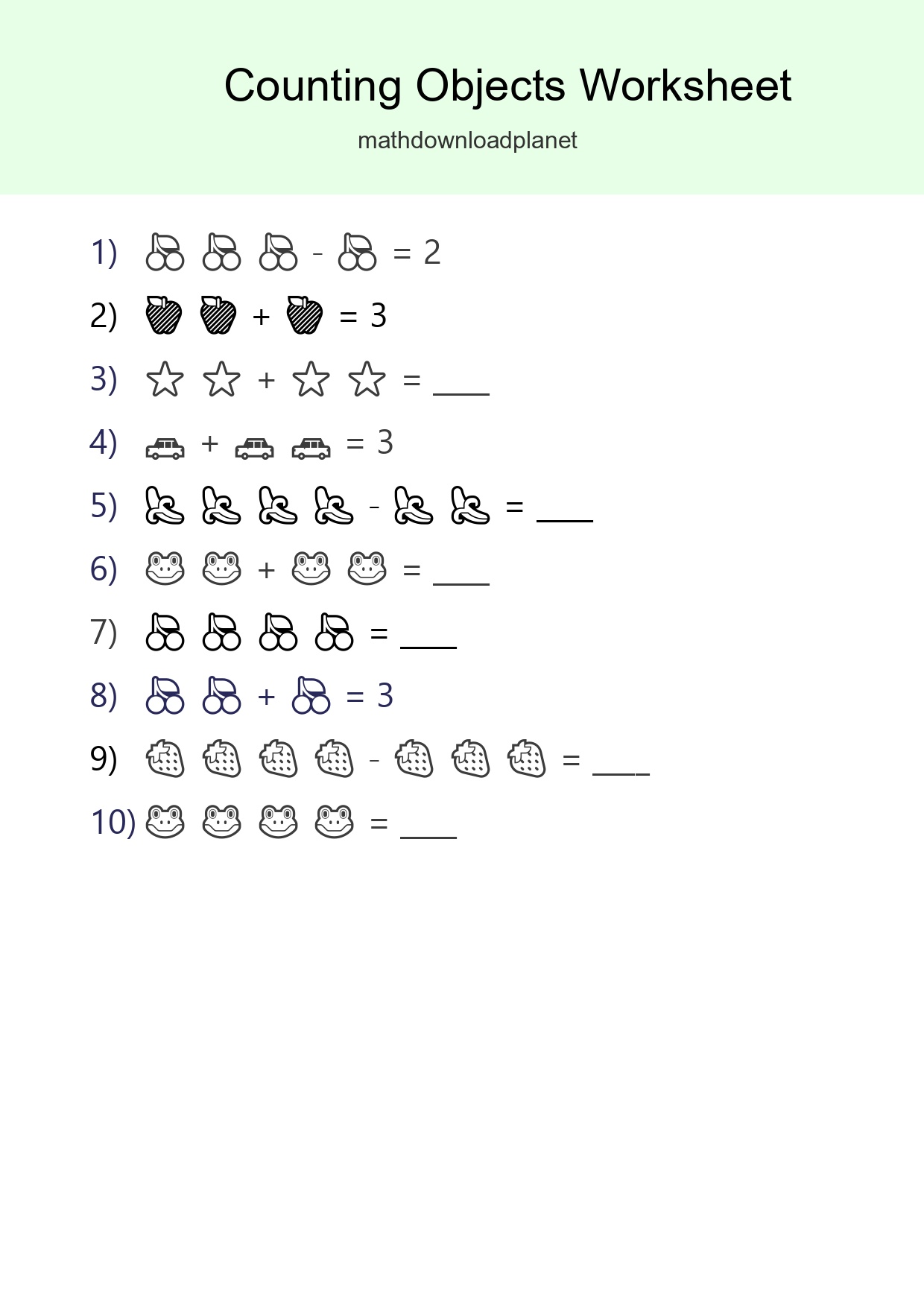 Pre-K Count The Objects Worksheet - Part 234