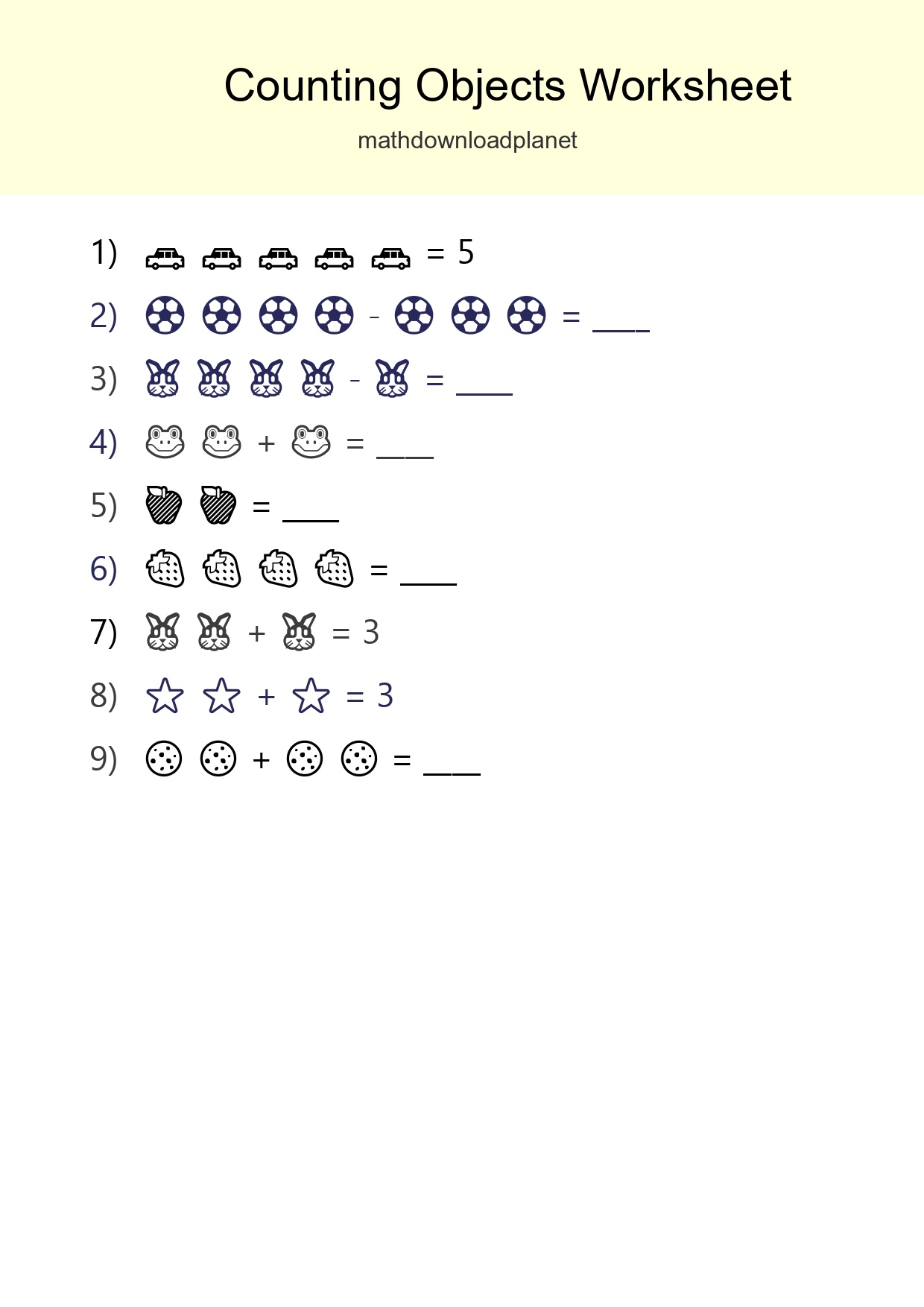 Pre-K Count The Objects Worksheet - Part 300