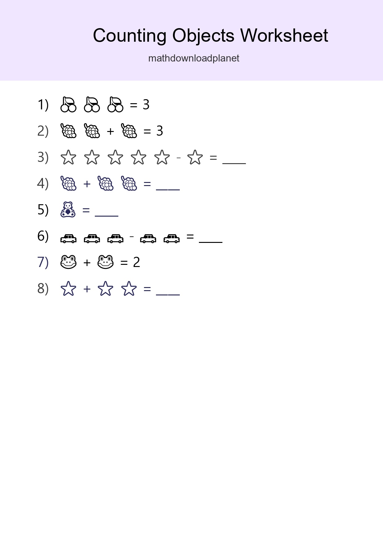 Pre-K Count The Objects Worksheet - Part 47