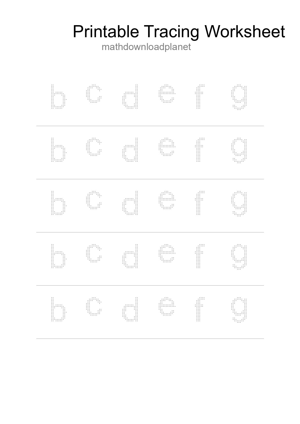 Printable Tracing Worksheet For Kids - Part 153